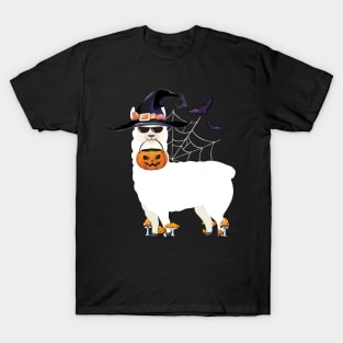 Happy Llamaween funny Halloween Llama costume gift T-Shirt